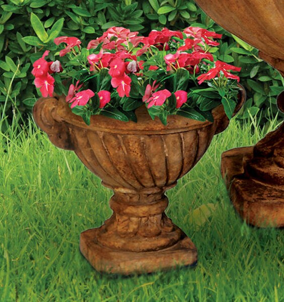 Twist Urn Small Cast Stone Design Cement Unique Concrete Pot